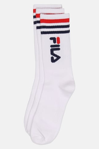 Men 3 Pairs Brand Logo Crew Socks, White