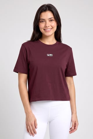 Women Boxy Fit Short Sleeve Outdoor T-Shirt, Maroon