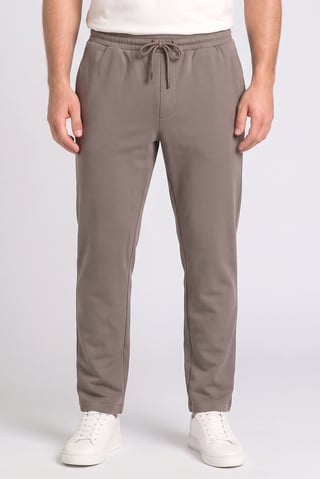 Men Regular Fit Plain Sweatpants, Taupe