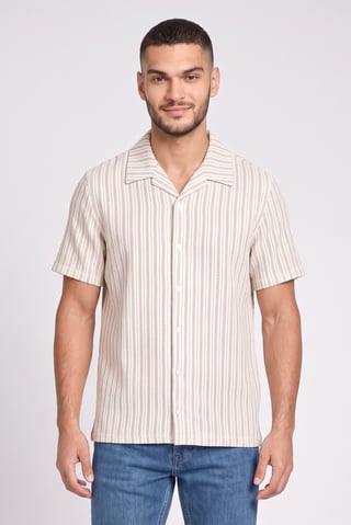 Men Regular Fit Stripe Short Sleeve Casual Shirt, Multicolor