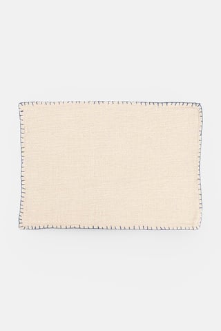Blanket Stitched Placemat, Cream