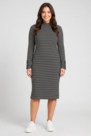 Women Stripes Midi Dress, Multicolor