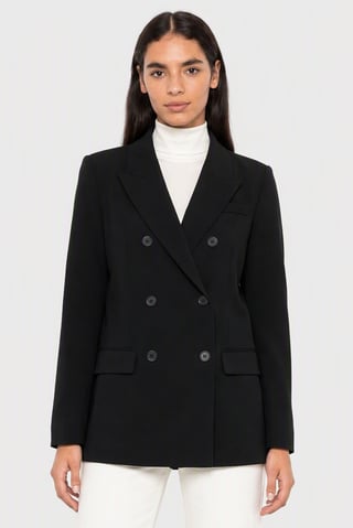 Women Regular Fit Solid Casual Blazer, Black
