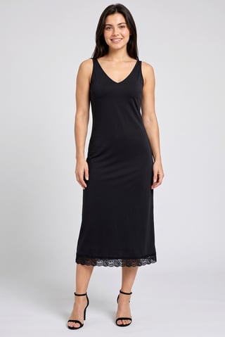 Women Sleeveless Midi Dress, Black
