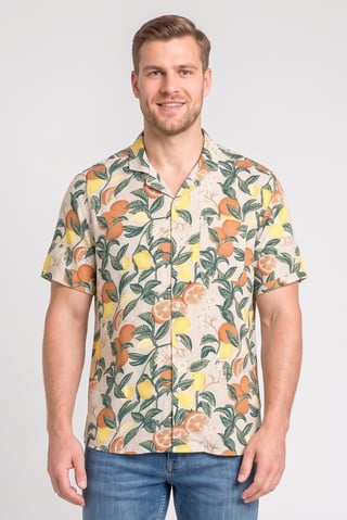 Men Regular Fit Short Sleeve Graphic Print Casual Shirt, Multicolor