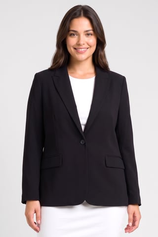 Women Regular Fit Solid Casual Blazer, Black