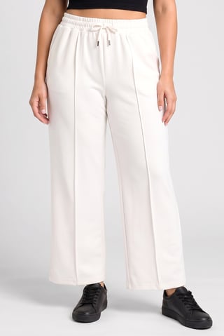 Women Regular Fit Solid Wide Leg Pants, Off White