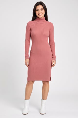 Women Knitted Sweater Dress, Old Rose