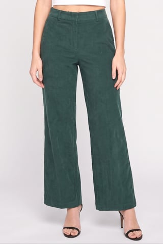 Women Regular Fit Textured Wide Leg Pants, Teal Green
