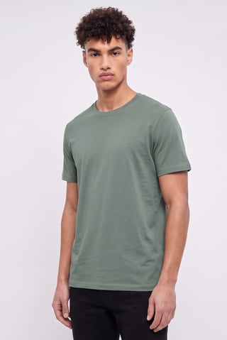 Men Crew Neck Short Sleeve Plain T-Shirt, Green