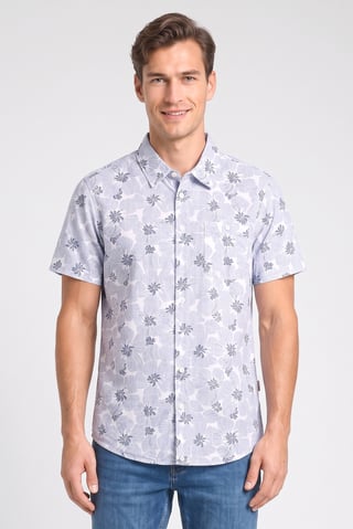 Men Regular Fit Allover Print Short Sleeve Casual Shirt, Multicolor