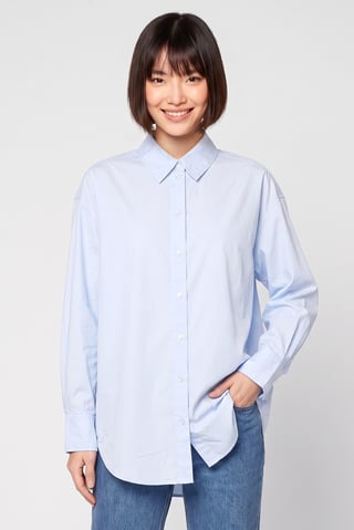 Women Regular Fit Solid 3/4 Sleeve Shirt, Light Blue