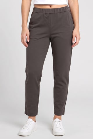 Women Regular Fit Plain Straight Leg Pants, Dark Olive