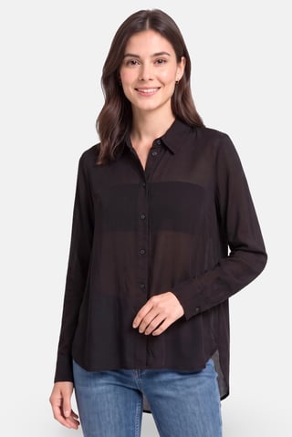 Women Regular Fit Long Sleeve Solid Shirt, Black