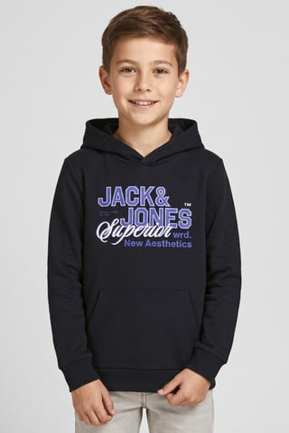 Kids Boy Graphic Print Long Sleeve Hoodie, Navy