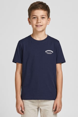 Kids Boy Crew Neck Short Sleeve Graphic Print T-Shirt, Navy