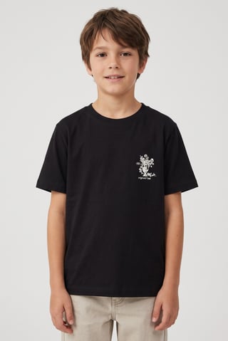Kids Boy Short Sleeve Graphic Print T-Shirt, Black