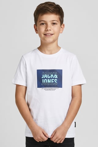 Kids Boy Short Sleeve Brand Logo T-Shirt, White
