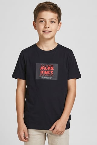 Kids Boy Brand Logo Short Sleeve T-Shirt, Navy Blue