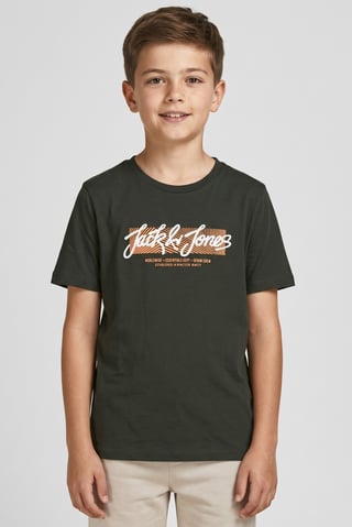 Kids Boy Crew Neck Short Sleeve Graphic Print T-Shirt, Dark Green