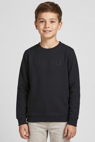 Kids Boys Brand Logo Long Sleeve Sweatshirt, Dark Green