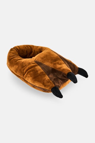 Men Textured Slip On Slipper, Browm
