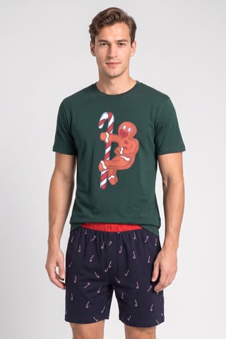 Men 2 Pieces Graphic Print T-Shirt And Short Set, Multicolor