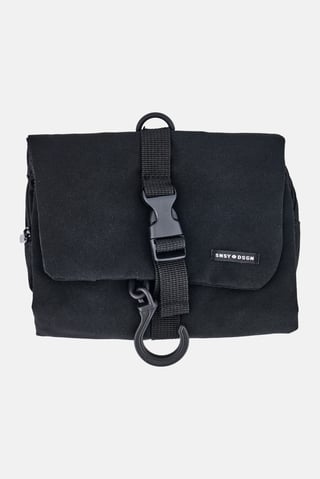 Men Brand Logo Wash Bag, Black