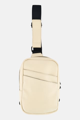 Men Solid Fanny Pack, Cream