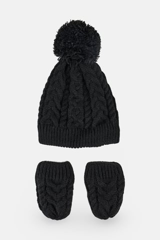 Fox And Bunny Toddlers Girl 2 Pieces Ribbed Bennie Hat, Multicolor
