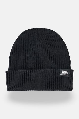 Kids Boy Ribbed Bennie Hat, Black