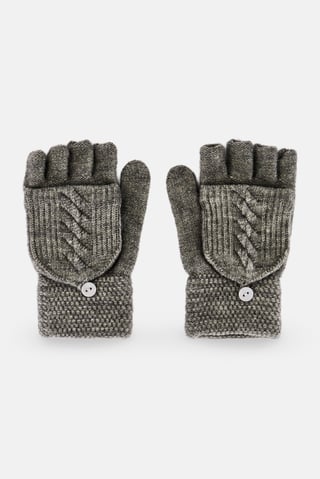 Women Knitted Gloves, Grey