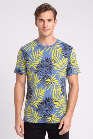 Men Crew Neck Short Sleeve Graphic Print T-Shirt, Multicolor
