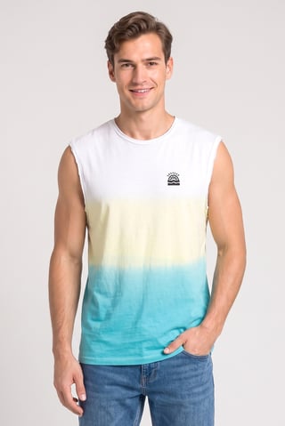 Men Regular Fit Sleeveless Tie Dye T-Shirt, Multicolor
