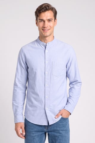 Men Regular Fit Long Sleeve Plain Casual Shirt, Sky Blue