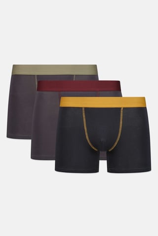 Men 3 Pieces Solid Boxers Brief, Multicolor