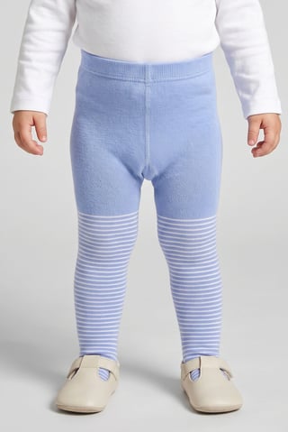 Toddlers Girl 2 Pcs Pull On Stripe Tights, Multicolor
