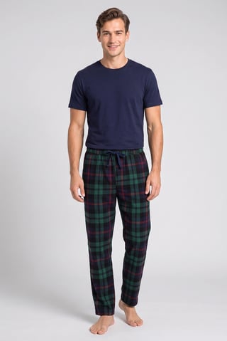 Men 2 Pieces Plain Shortsleeve T-Shirt And Pants Pajama Set, Multicolor