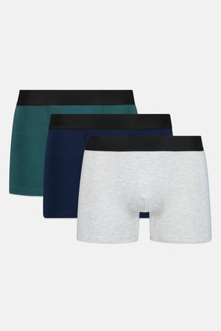 Men 3 Pieces Solid Long Trunks, Multicolor
