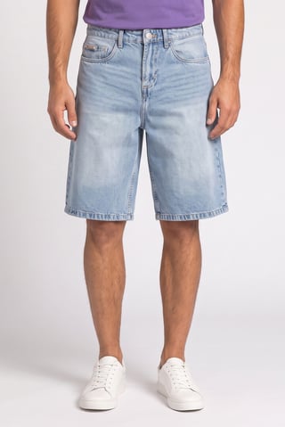 Men Washed Denim Shorts, Blue