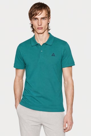 Men Regular Fit Solid Short Sleeve Polo Shirt, Dark Tarquoise