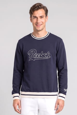 Men Sportswear Fit Long Sleeve Outdoor Sweatshirt, Navy