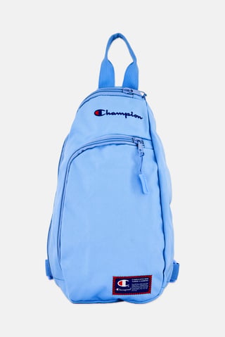 Men Brand Logo Cross Body Bag, Light Blue