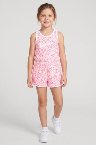 Toddlers Girl Allover Print Sleeveless Outdoor Romper, Multicolor