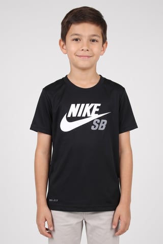 Kids Boy Dri Fit Short Sleeve Outdoor T-Shirt, Black
