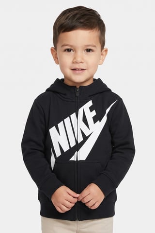 Toddlers Boy Brand Logo Long Sleeve Hoodie, Black