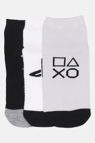 Kids Boy 3 Pairs Brand Logo Ankle Socks, Multicolor