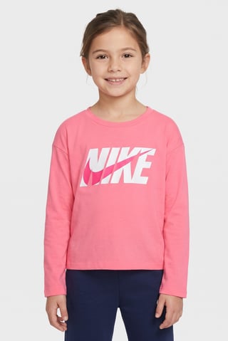 Kids Girl Sportswear Fit Long Sleeve Outdoor Top, Dark Pink