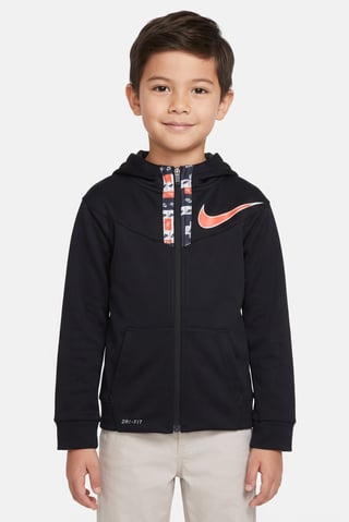 Toddlers Boy Long Sleeve Brand Logo Hoodie, Black