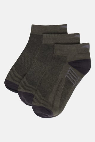 Kids Boy 3 Pairs Brand Logo Ankle Socks, Green